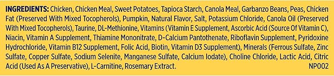 Nature’s Recipe Grain Free Large Breed Chicken, Sweet Potato & Pumpkin Recipe Dry Dog Food, 24 lb. Bag