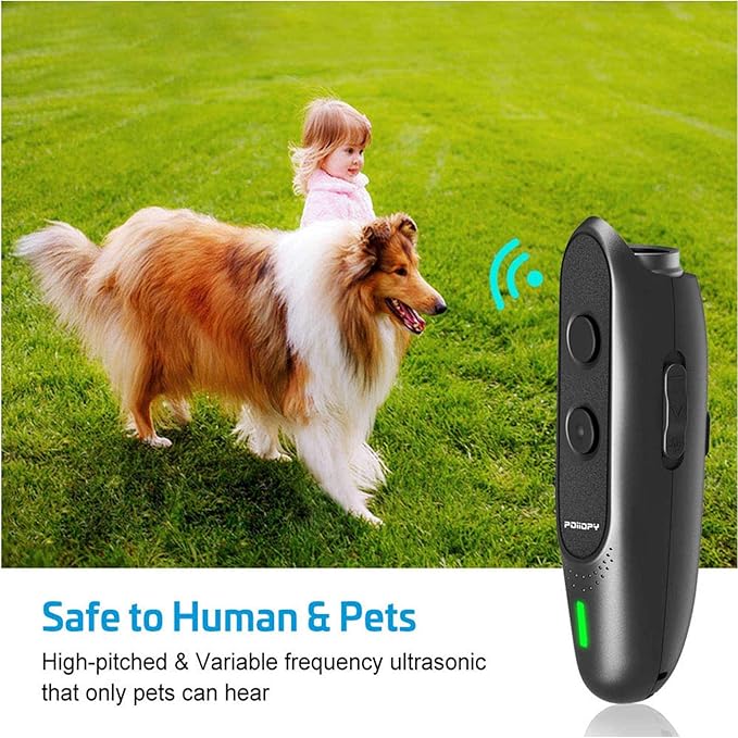 Anti Bark Device for Dog-Variable Frequency Ultrasonic Dog Bark Deterrent Rechargeable 2 in 1 Dog Barking Control Device Handheld Dog Training Tool Barking Behavior Trainer 16.4 Ft Range 100% Safe