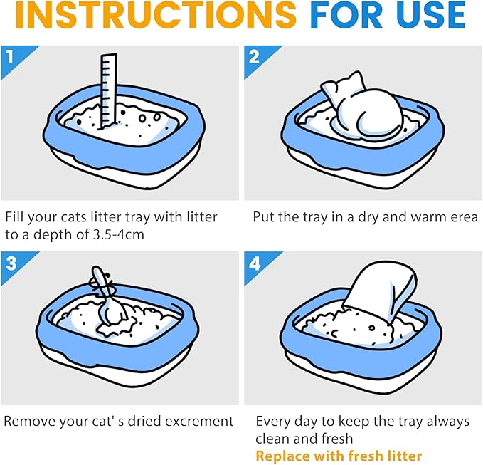 NEWORD Crystals Cat Litter Superior Odor Control 14 lbs Total (2 Pack of 7lb Bags) Soft-On-Paws Low Tracking Dust-Free White Silica Gel, Unscented