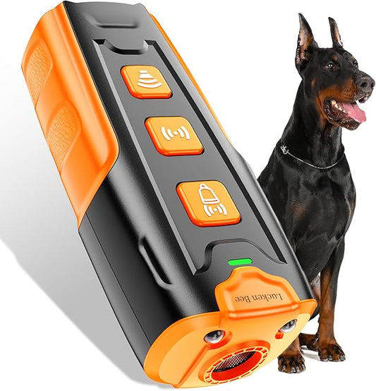 Dog Bark Deterrent Devices, Anti Barking Device for Dogs, 3 Modes Ultrasonic Dog Training Control 16.4 FT Range Effective & Safe Pet Corrector Behavior Portable Indoor Outdoor Uses