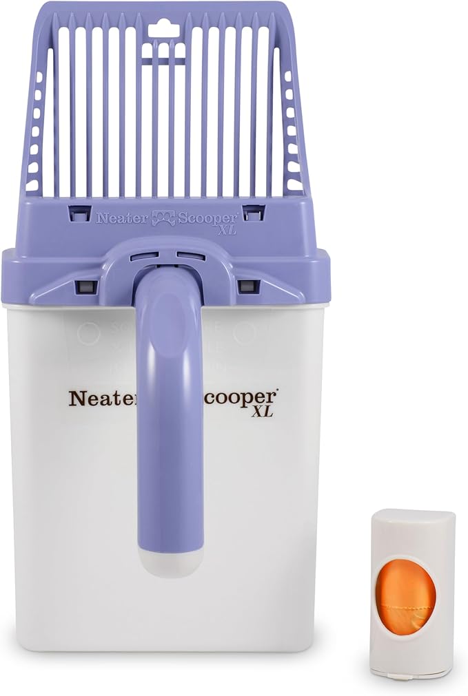 Neater Pet Brands Neater Scooper XL Cat Litter Scoop, 15 Refill Bags – Extra-Large Capacity Mess-Free Cat Litter Scooper with Bag for Large & Multiple Cats, Spill-Proof Litter Box Scooper with Holder