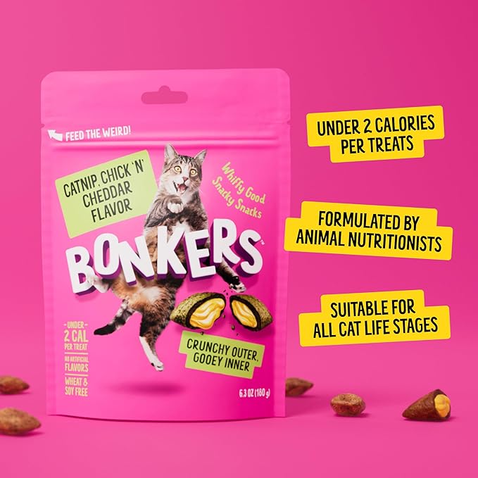 Bonkers Bites CAT Treats Catnip, Chick’N & Cheddar 30 OZ