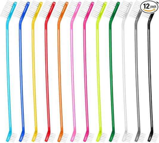 12Pcs Toothbrush for Dogs Small Breed,Dual Headed Dog Toothbrush,Dental Hygiene Soft Toothbrushs to Clean Pet Teeth,Dog Tooth Brush for Small to Large Dogs, Cats and Most Pets, 12 Color