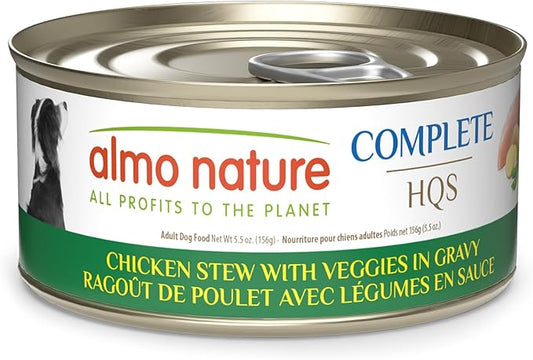 almo nature HQS Complete Wet Dog Food Chicken Stew with Veggies 5.5 oz, Pack of 12
