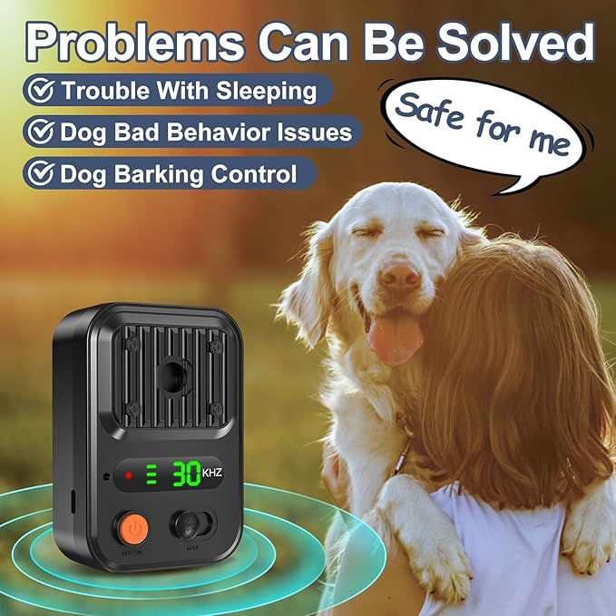 YEOWWW! Anti Barking Device for Dogs, Rechargeable Ultrasonic Dog Control Devices Up to 50 Ft Range with 3 Modes,Silencer Sonic Barking Deterrent Indoor/Outdoor Safe for Dog & People (Balck) 3