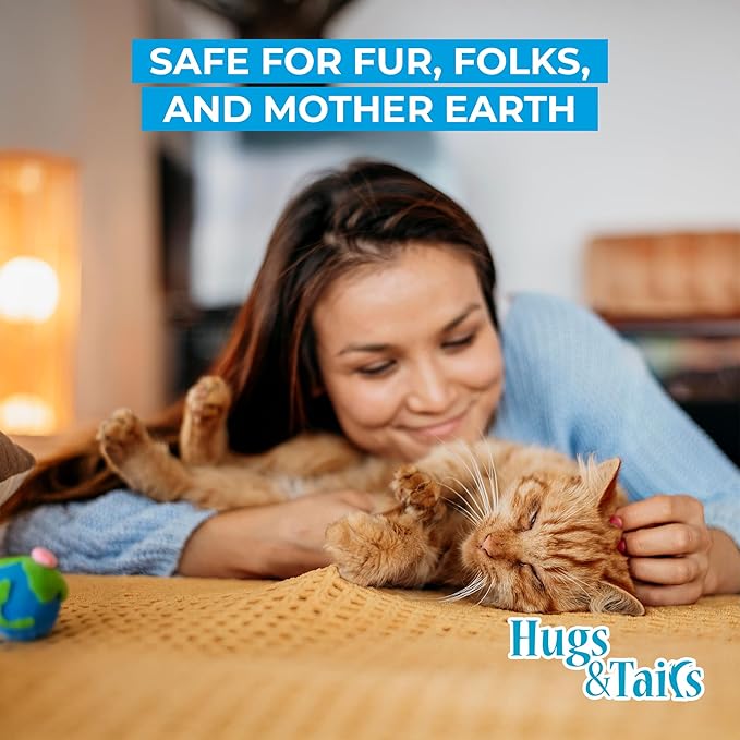 Cat Litter Deodorizer – Pet Safe Odor Eliminator & Housebreaking Supplies for Cats, Kittens, & Small Pets – Natural, Unscented, Non Toxic, Low Dust, 1 lb, by HugsandTails