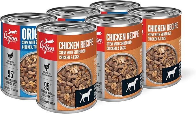 ORIJEN Premium Wet Dog Food Variety Pack: Original + Chicken Recipes 12.8oz Cans (6 Count, 3 of Each)