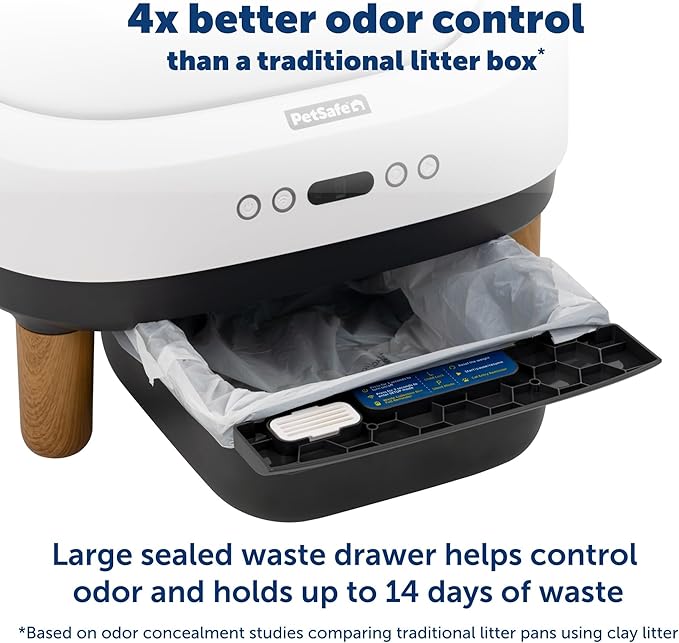 PetSafe ScoopFree OpenSky Automatic Self-Cleaning Cat Litter Box – Advanced Odor Control – App Controlled with Health Monitoring – Works with Any Litter – Up to 2 Weeks of Hands-Free Cleaning