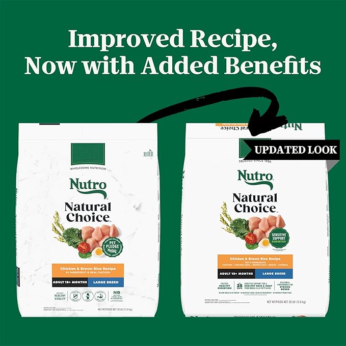 Nutro Natural Choice Adult Large Breed Dog Food Dry, Chicken & Brown Rice Recipe, 30 lb. Bag