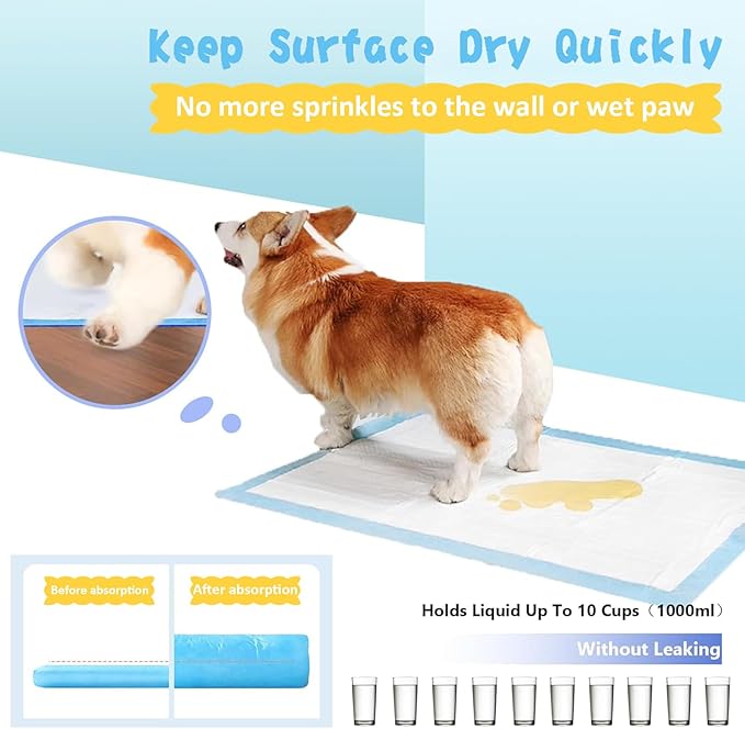 XL Thicker Dog Pads 30"x26" 30 Count, Extra Large Pet Training Pads, Leak-Proof & Super Absorbent Dog Pee Pads, Disposable Quick Dry Potty Pads Puppy Training Pads for Dogs Cats Pets