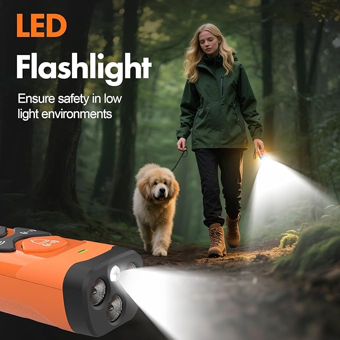 Anti Barking Device for Dogs - Dog Bark Deterrent Devices 50FT Range - Ultrasonic Dog Bark Deterrent for Stopping Bad Behavior - Rechargeable Anti Barking Device for Own or Neighbour's Dog