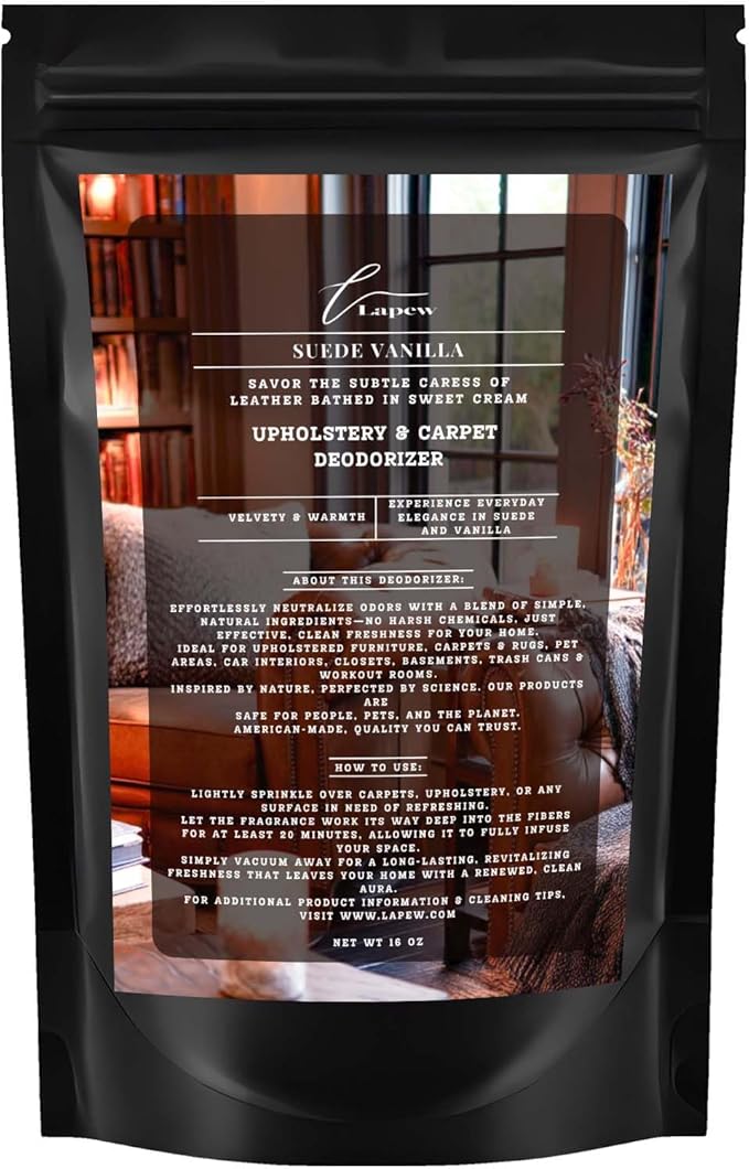 Suede Vanilla Carpet Freshener Powder: Powerful Odor Eliminator for Home, Upholstery Deodorizer, Carpet Deodorizer, Pet Urine, Cat Litter Box - Suede Vanilla Fragrance