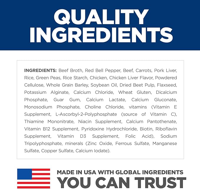 Hill's Science Diet Healthy Cuisine, Senior Adult 7+, Senior Premium Nutrition, Wet Dog Food, Braised Beef, Carrots & Peas Stew, 12.5 oz Can, Case of 12