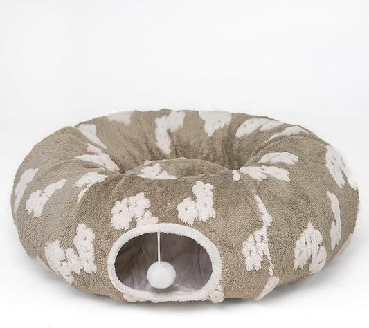 Pesen Cat Tunnel Bed with Soft Cushion, Cat Toys for Indoor Cats Enhance Bonding Between Pets and Owners, Encourage Exploration, and Satisfy Natural Instincts for Kittens, Dogs, and Rabbits