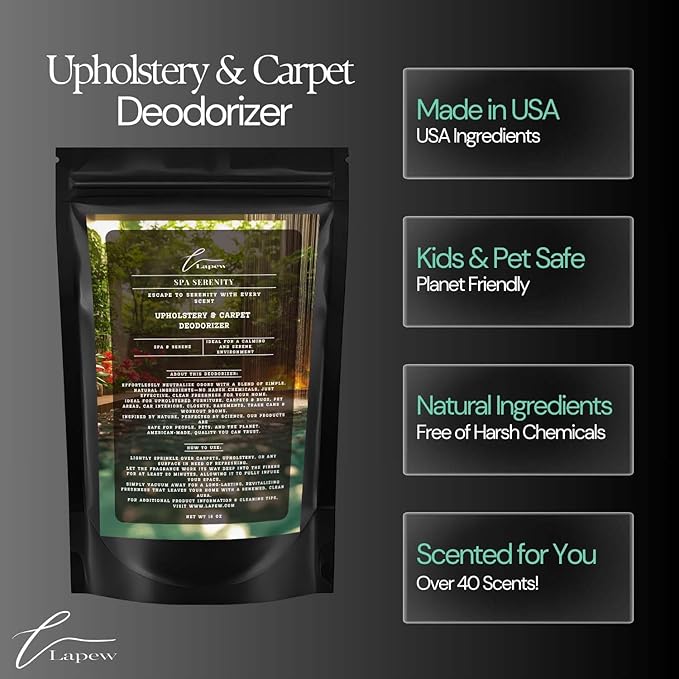 Spa Serenity Carpet Freshener Powder 16 oz | Powerful Odor Eliminator for Home | Upholstery Deodorizer | Carpet Deodorizer | Pet Urine | Cat Litter Box