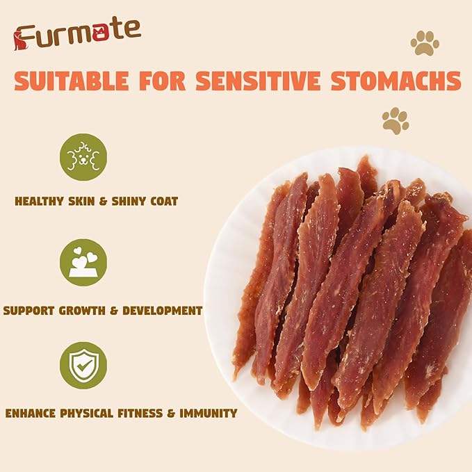 Duck Jerky Crisp Flakes Dog Treats, Duck Jerky Chip Flakes w/1% Taurine, Dog Training Rewards Snacks High Protein Easy to Digest, Rawhide-Free, Gluten-Free, for All Life Stage Dogs,10.58 oz