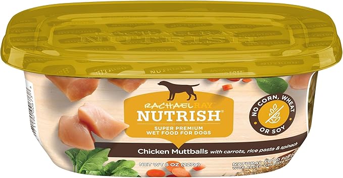 Nutrish Rachael Ray Wet Dog Food Chicken Muttballs, 8 oz. Tub, 8 Count