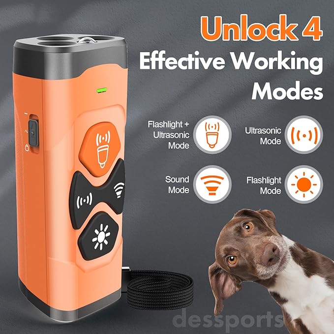 Anti Barking Device for Dogs - Dog Bark Deterrent Devices 50FT Range - Ultrasonic Dog Bark Deterrent for Stopping Bad Behavior - Rechargeable Anti Barking Device for Own or Neighbour's Dog