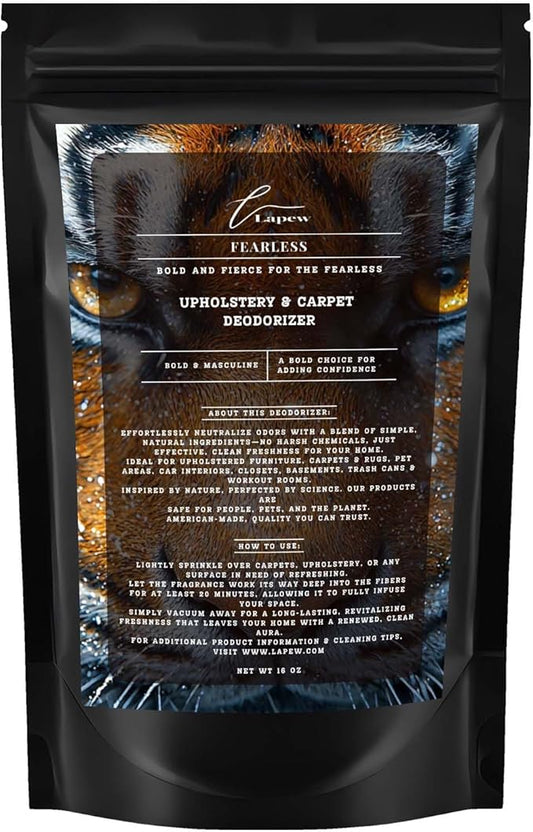 Fearless Carpet Freshener Powder: Powerful Odor Eliminator for Home, Upholstery Deodorizer, Carpet Deodorizer, Pet Urine, Cat Litter Box - Fearless Fragrance