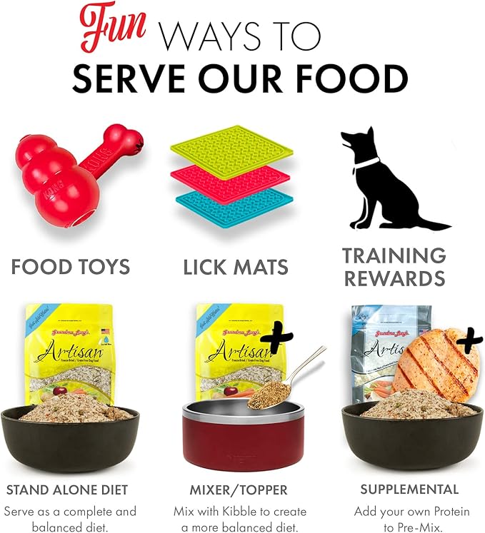 Grandma Lucy's Artisan Dog Food, Grain Free and Freeze-Dried - Artisan Chicken, 3Lb Bag