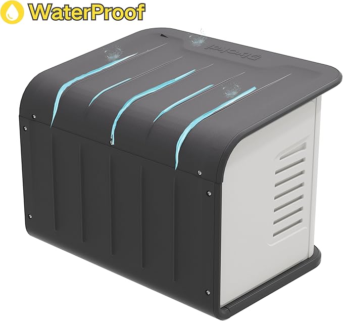‌Double-Wall Plastic Dog House Outdoor Indoor,Insulated Double-Reinforced Dog House Waterproof for Small-Medium Dogs,Durable Puppy Shed with Elevated Floor & Air Vents,Easy Install and Clean