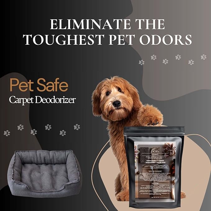 Santal Carpet Freshener Powder Refill 36 oz | Powerful Odor Eliminator for Home | Upholstery Deodorizer | Carpet Deodorizer | Pet Urine | Cat Litter Box