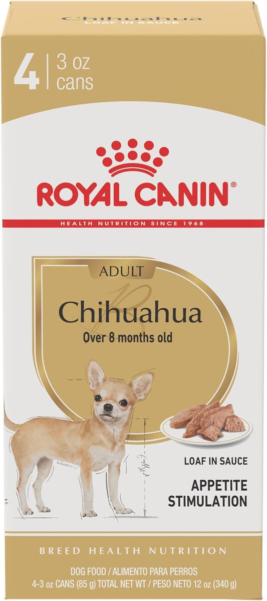 Royal Canin Breed Health Nutrition Chihuahua Adult Loaf in Sauce Wet Dog Food, 3 oz can (4-pack)