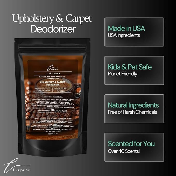 Café Aroma Carpet Freshener Powder: Powerful Odor Eliminator for Home, Upholstery Deodorizer, Carpet Deodorizer, Pet Urine, Cat Litter Box - Café Aroma Fragrance.