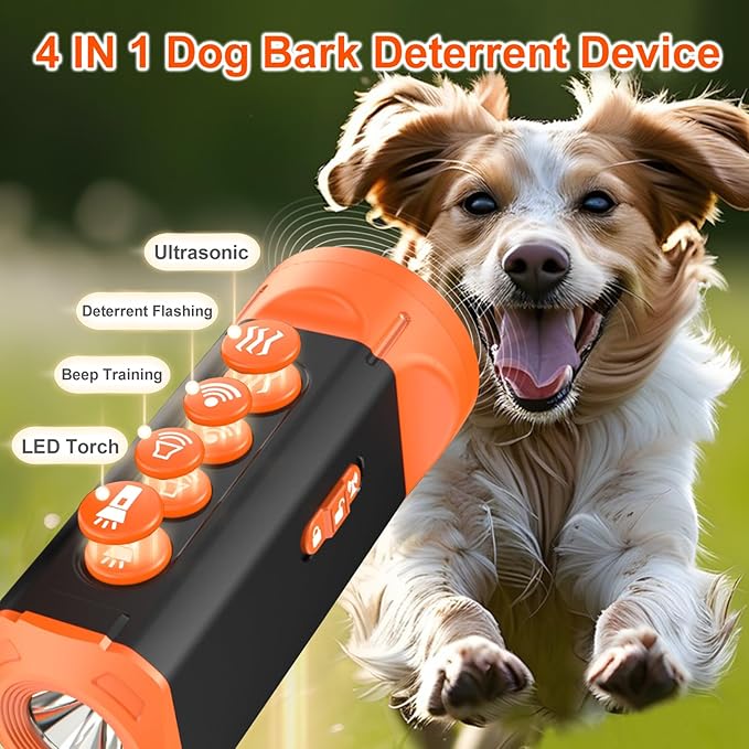 Anti Barking Device for Dogs, Dog Bark Deterrent Device, 4X Ultrasonic Barkshield for Dogs | 30 FT Range Safer Than Shock Collar for Dogs | Ultrasonic Dog Repeller Stops Bad Behavior