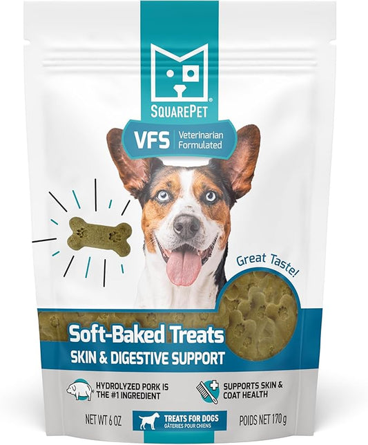 VFS® Skin and Digestive Support Soft-Baked Treats for Dogs 6oz – Hydrolyzed – Limited Ingredient – All Natural – Made in USA