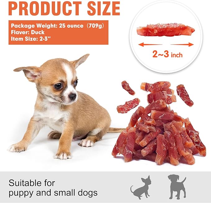 MON2SUN Dog Treats Rawhide Free Duck Wrapped Sweet Potato Snacks, Gluten & Grain Free, Treats for Puppy and Small Dogs, (Duck, 1.56 Pound-Pack of 1)