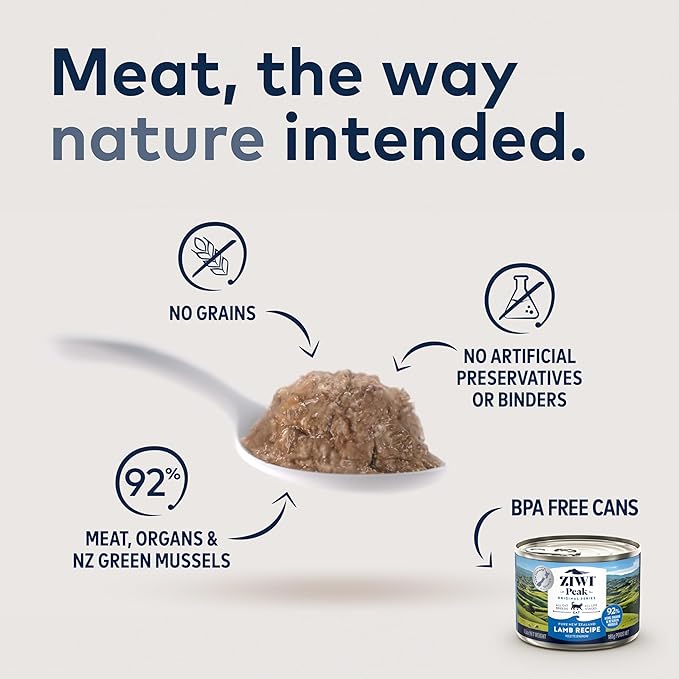 ZIWI Peak Canned Wet Cat Food – All Natural, High Protein, Grain Free, Limited Ingredient, with Superfoods (Lamb, Case of 24, 3oz Cans)