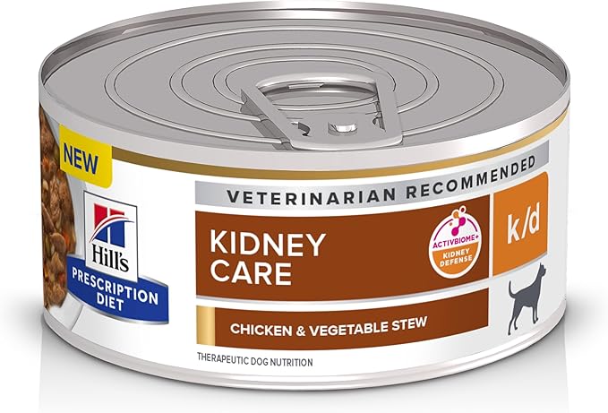 Hill's Prescription Diet k/d Kidney Care Chicken & Vegetable Stew Wet Dog Food, Veterinary Diet, 5.5 oz. Cans, 24-Pack