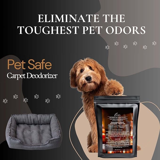 Bourbon & Butterscotch Carpet Freshener Powder Value Size 36 oz | Powerful Odor Eliminator for Home | Upholstery Deodorizer | Carpet Deodorizer | Pet Urine | Cat Litter Box