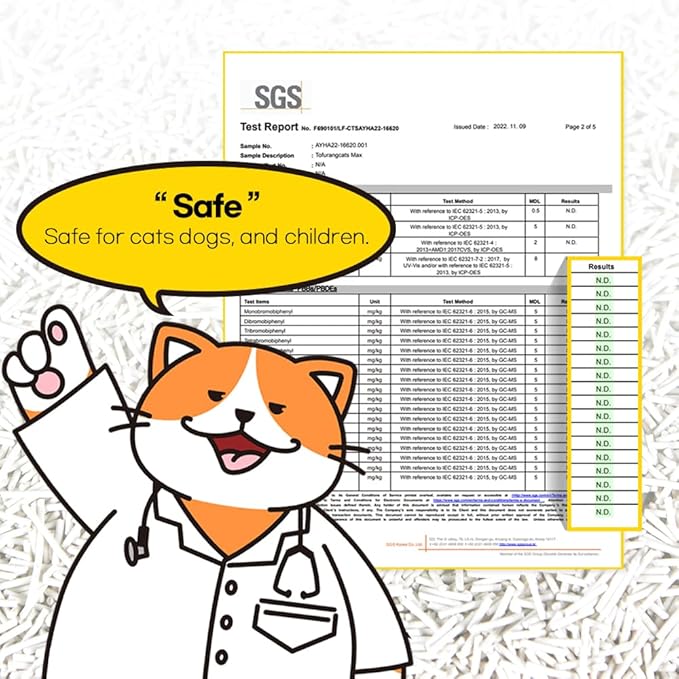 Tofu Cat Litter 100%, I'm Gonna Pee, Strong Clumping, Toilet Flushable, Less Dust, Less Tracking by Pallet Type, All Natural Ingredients, Biodegradable, Safe for Environment(5.7lb x 1pack)