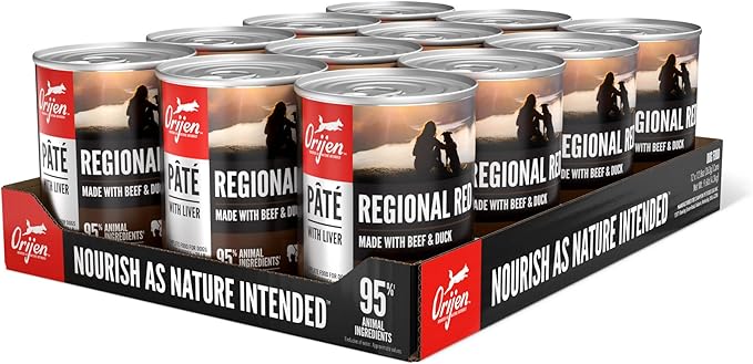 ORIJEN Pate Wet Dog Food Regional Red Recipe with Liver 12.8oz Cans (12 Count)