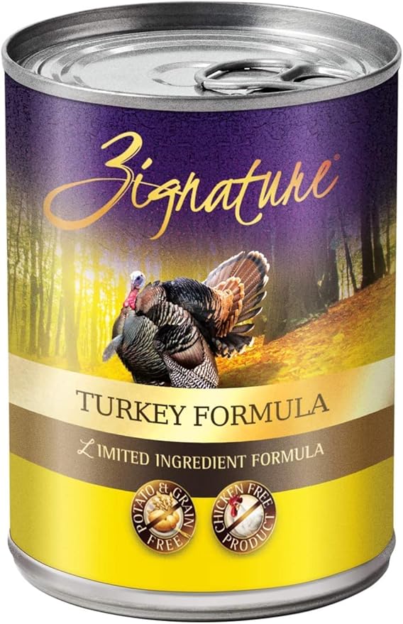 (12 Pack) Zignatur Grain-Free Canned Dog Food 3 Flover (4 Lamb, 4 Duck, 4 Turkey) 13 Ounces Per Can