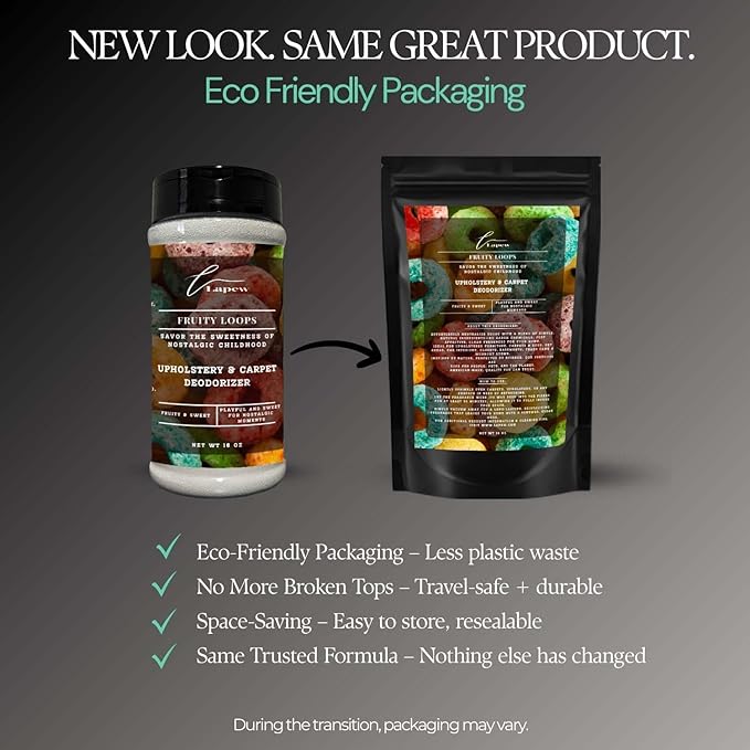 Fruity Loops Carpet Freshener Powder: Powerful Odor Eliminator for Home, Upholstery Deodorizer, Carpet Deodorizer, Pet Urine, Cat Litter Box - Fruity Loops Fragrance.