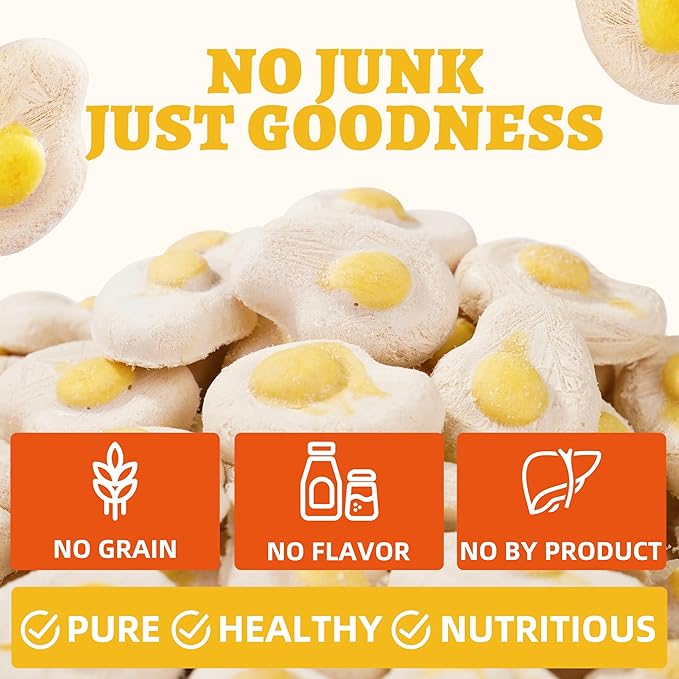 Wellix SunnyBites Freeze Dried Chicken Treats for Cat&Dog -Egg Healthy Cat Treats for Indoor Cats -Supports Immunity Gut Healthy for Training Kitten Snack or Puppy Treat 3.5oz