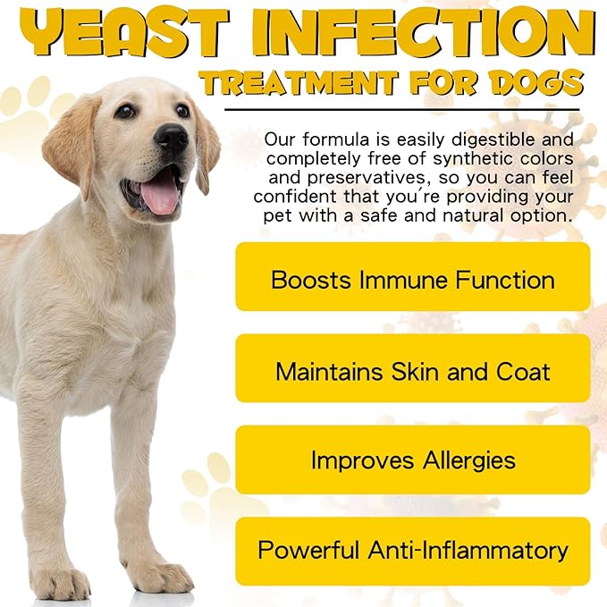 Yeast Infection Treatment for Dogs, Natural Dog Pets Herbal Supplement, Supports Dog Healthy Itch Relief, Ear Infection Treatment, Dogs Allergy Relief, Inflammation Relief (2 Fl Oz)