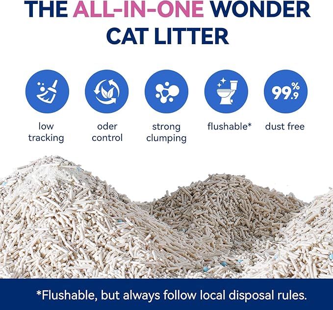 OPET Tofu Mixed Mixed Cat Litter - 36 LBS, Natural Sustainable Ingredients Quick Clumping Cat Litter, Flushable, Superior Odor Control, 99.9% Dust Free Kitty Litter (36 pounds, Fresh)