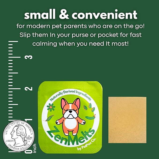 ZenMelts Dogs Anxiety Relief Calming 5 Strips only - Anti Anxiety for Dogs During Fireworks, Storms & Separation - Non-Drowsy Tasty Dog 5 - Melt