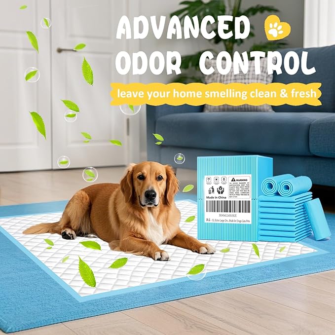XL Thicker Dog Pads 30"x26" 60 Count, Extra Large Pet Training Pads, Leak-Proof & Super Absorbent Dog Pee Pads, Disposable Quick Dry Potty Pads Puppy Training Pads for Dogs Cats Pets