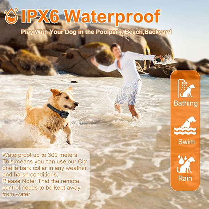 Citronella Training Collar for Dogs [2*Citronella Collar, No Automatic] with Beep/Vibration/Spray 4 Mode & 6 Adjustable Sensitivities Dog Training Collar, IPX7 Waterproof Bark Collars for S/M/L Dogs