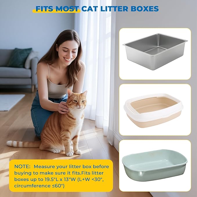 KONE Cat Litter Box Liners, 26 Count Extra Durable Large Drawstring Kitty Litter Pan Bags, 30" x 17"