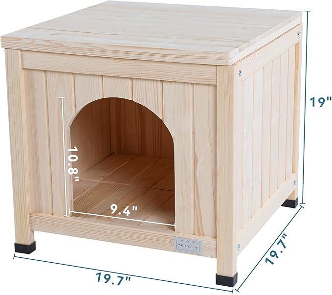 Petsfit Indoor Dog House, Cat Litter Box Enclosure Furniture with Elevated and Ventilate Floor for Small Dogs and Cats