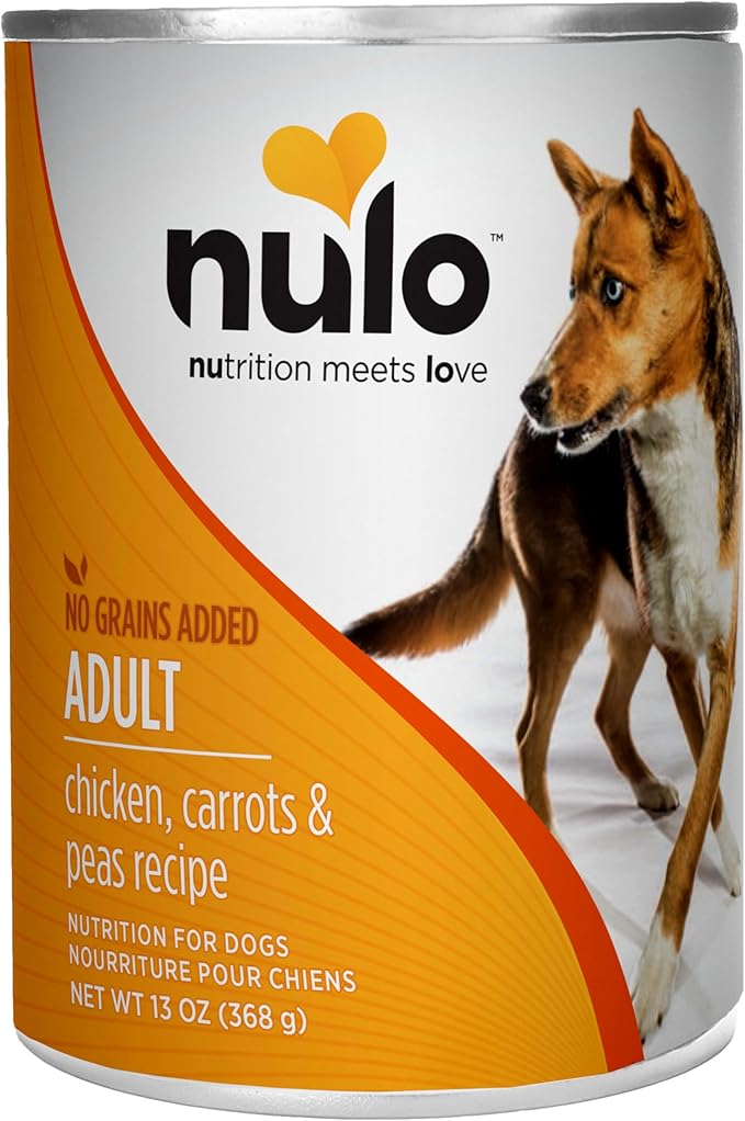 Nulo Grain-Free Chicken, Carrots, & Peas Recipe Adult Wet Canned Dog Food, 13 Ounce, 12 Cans