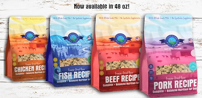 Freeze Dried Raw Dog Food, Chicken Recipe, All Natural, No Synthetics, Made in USA with Goat's Milk & Organic Produce, High Protein, Complete Meal (48oz)