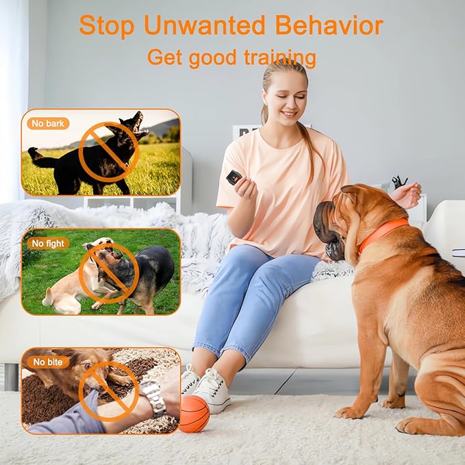 Dog Bark Deterrent Devices,Rechargeable Anti Barking Device Up to 32.8ft Effective Control Range Stops Bad Behavior Dog,Safe for Human & Dogs,Better than Shock Collars or Dog Training Collars,Black