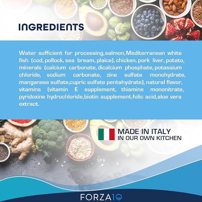 Forza10 Actiwet Dermo Wet Dog Food, Omega 3 Canned Dog Food Sensitive Skin Health, Dry Skin Fur Loss, 3.5 oz, Fish Flavor, Adult Dogs (32 Pack)